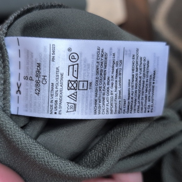 Banana Republic Olive Green Tie Front 3/4 Sleeve Top - Women's Small - Picture 5 of 6